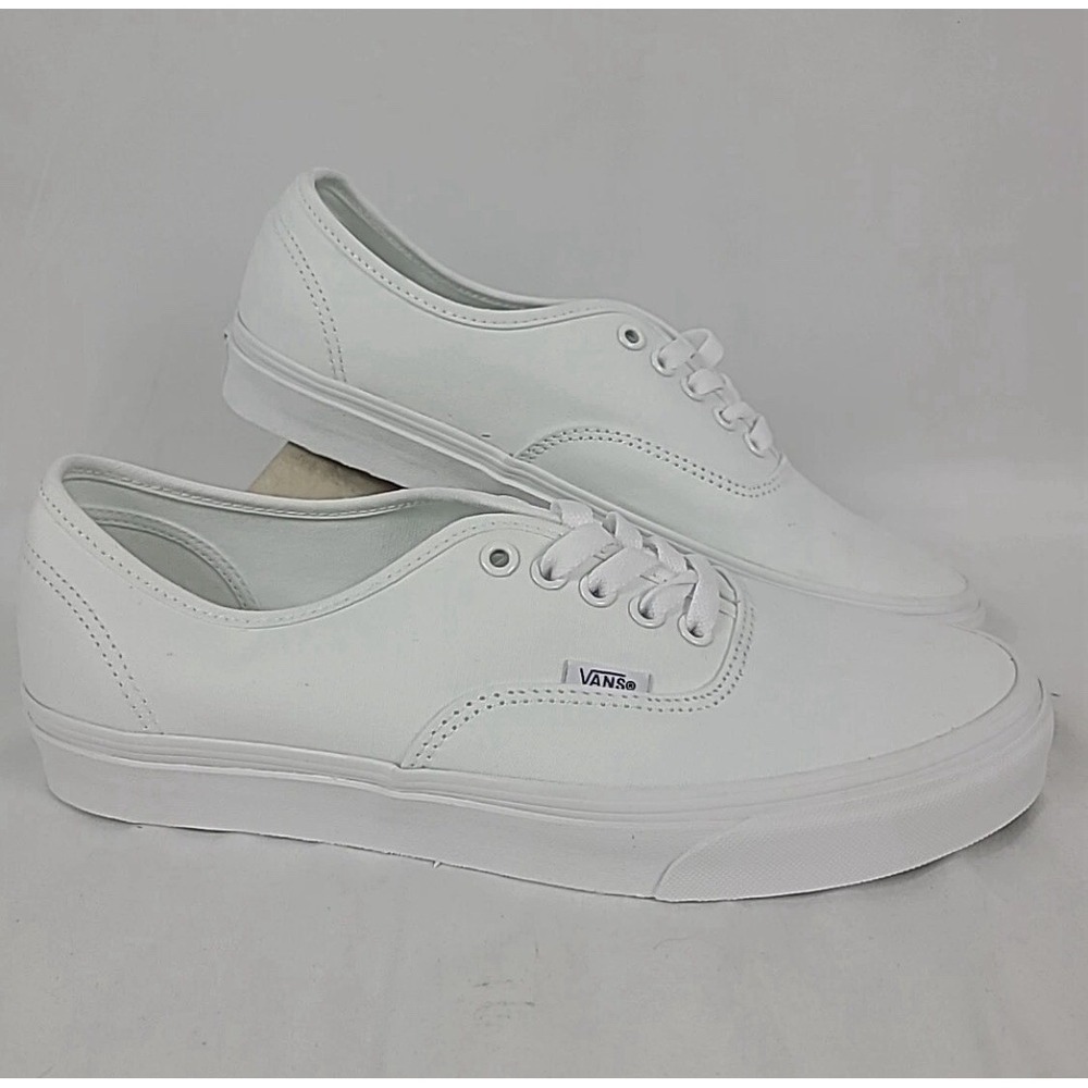 VANS Authentic Classic All White Canvas Shoe Fashion Unisex Sneaker M6 W7.5